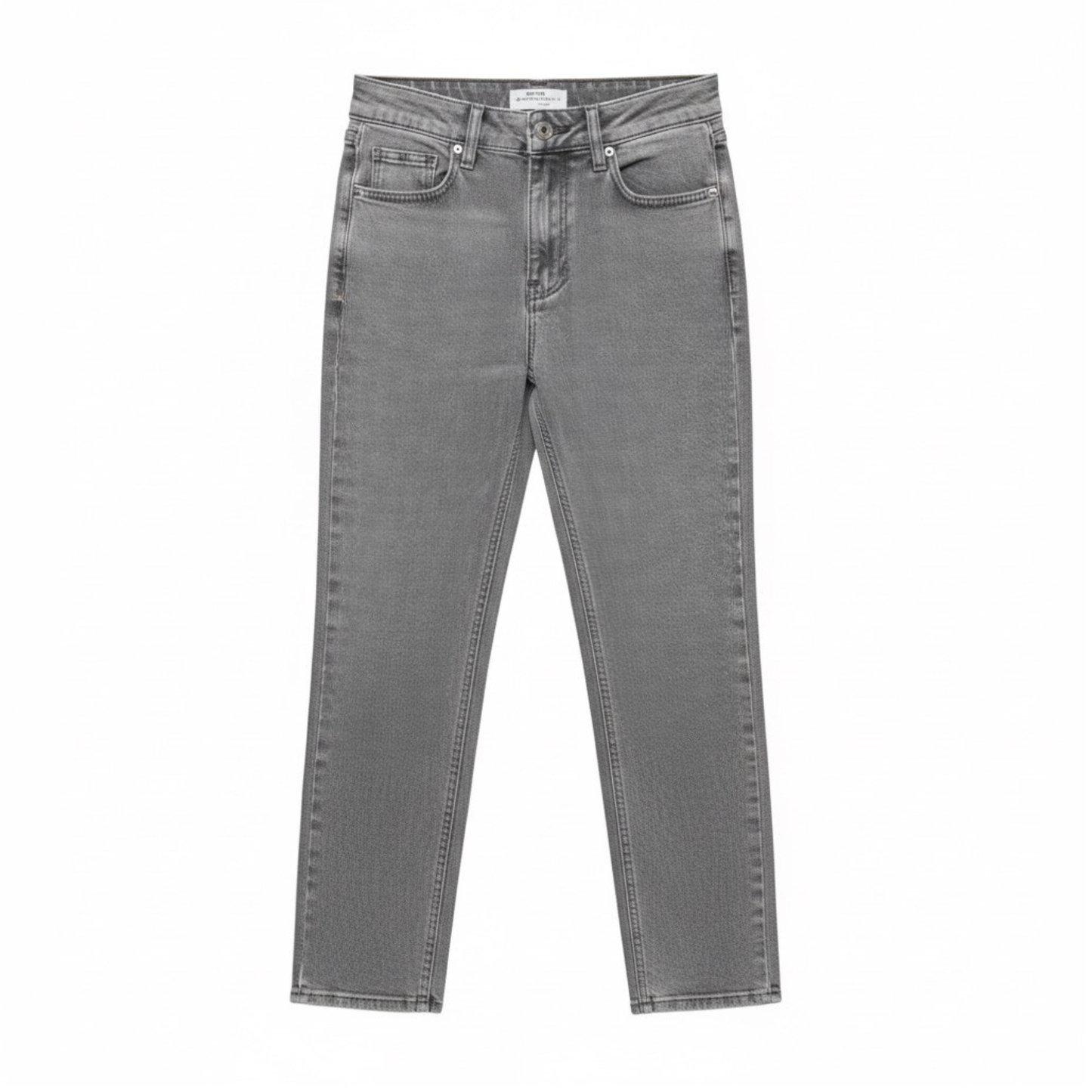 Trendige graue Mom Jeans